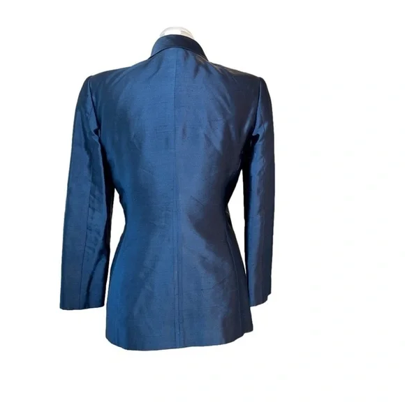Ralph Lauren Collection Purple Label Size 6 Blue Blazer Lightweight Vintage Silk - Picture 3 of 5